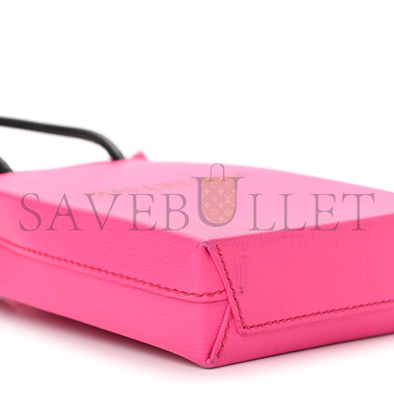 Ba*len*cia*ga shopping phone holder bag acid fuchsia 593826 (18*11*5cm)
